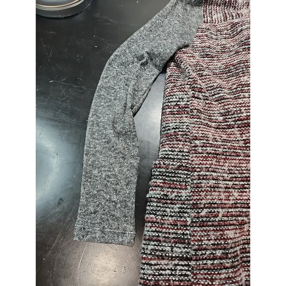 Lucky Brand Cardigan Size W/Sm Sweater Gray Red Open Front Cardigan Western *EUC - Picture 10 of 16